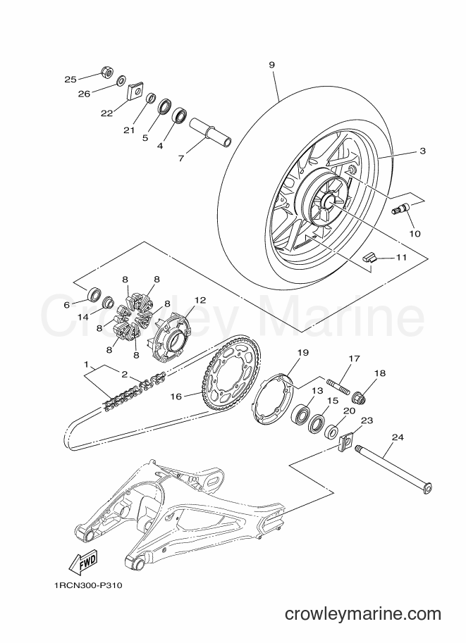 2015 Street Bike MT09A - MT09A (2DRF) [010] - REAR WHEEL