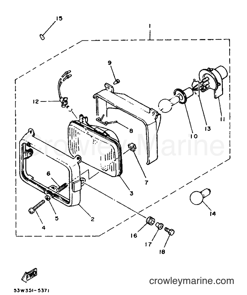 1987 Scooter DT80LC - DT80LC (2UW) [999] - FARO DELANTERO