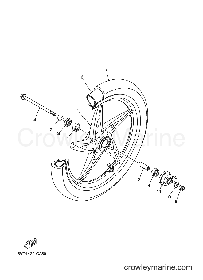 2004 Scooter T110C - T110C (5VT4) [010] - FRONT WHEEL