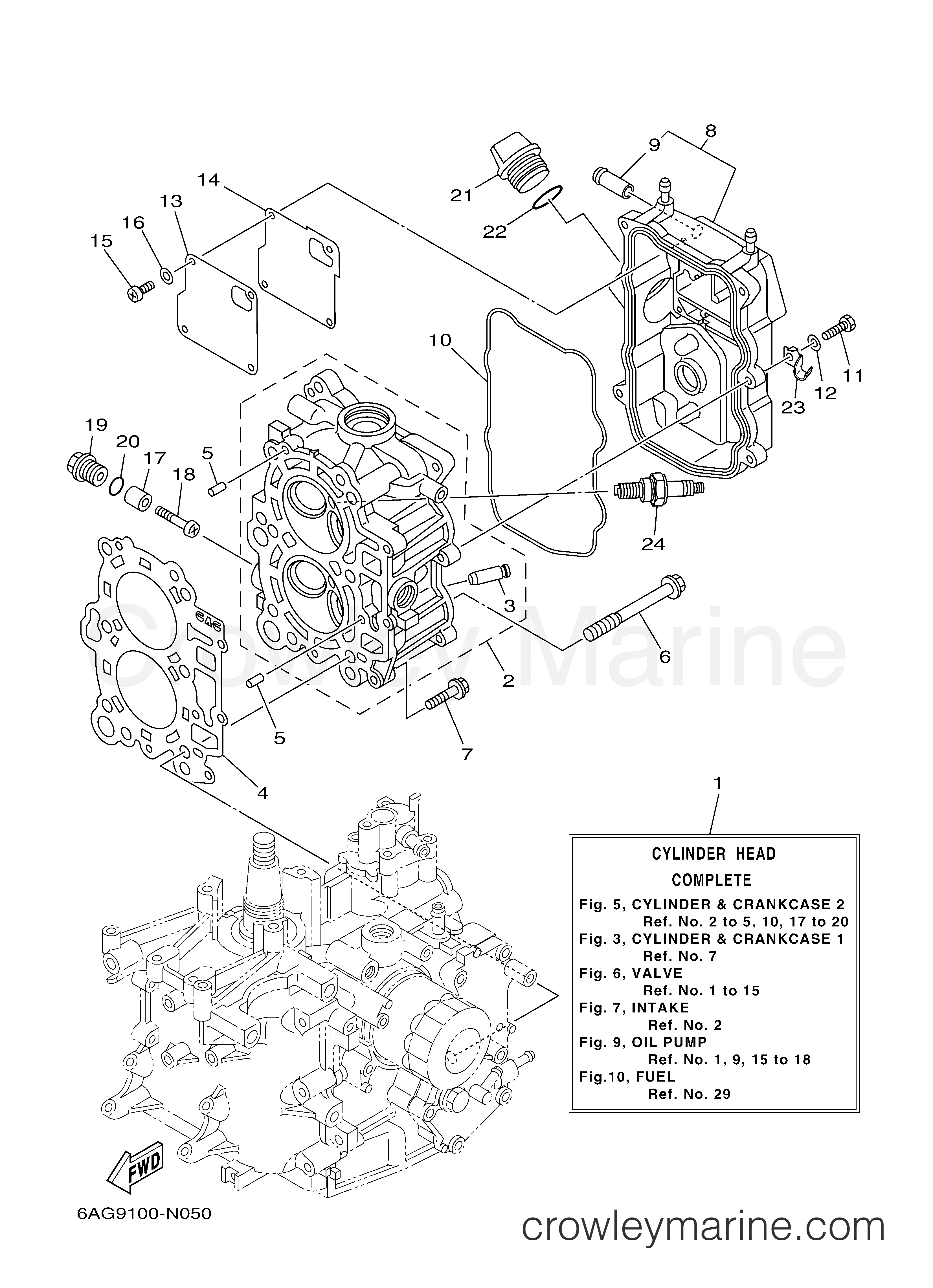 Yamaha Motors F15SMHA - CYLINDER CRANKCASE 2