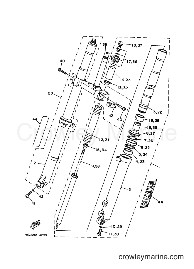 1993 Dirt Bike TY250Z - TY250Z (4GG2) [999] - FRONT FORK