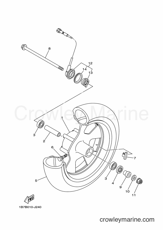 Yamaha Motors CP250 (1B7E) [010] - FRONT WHEEL