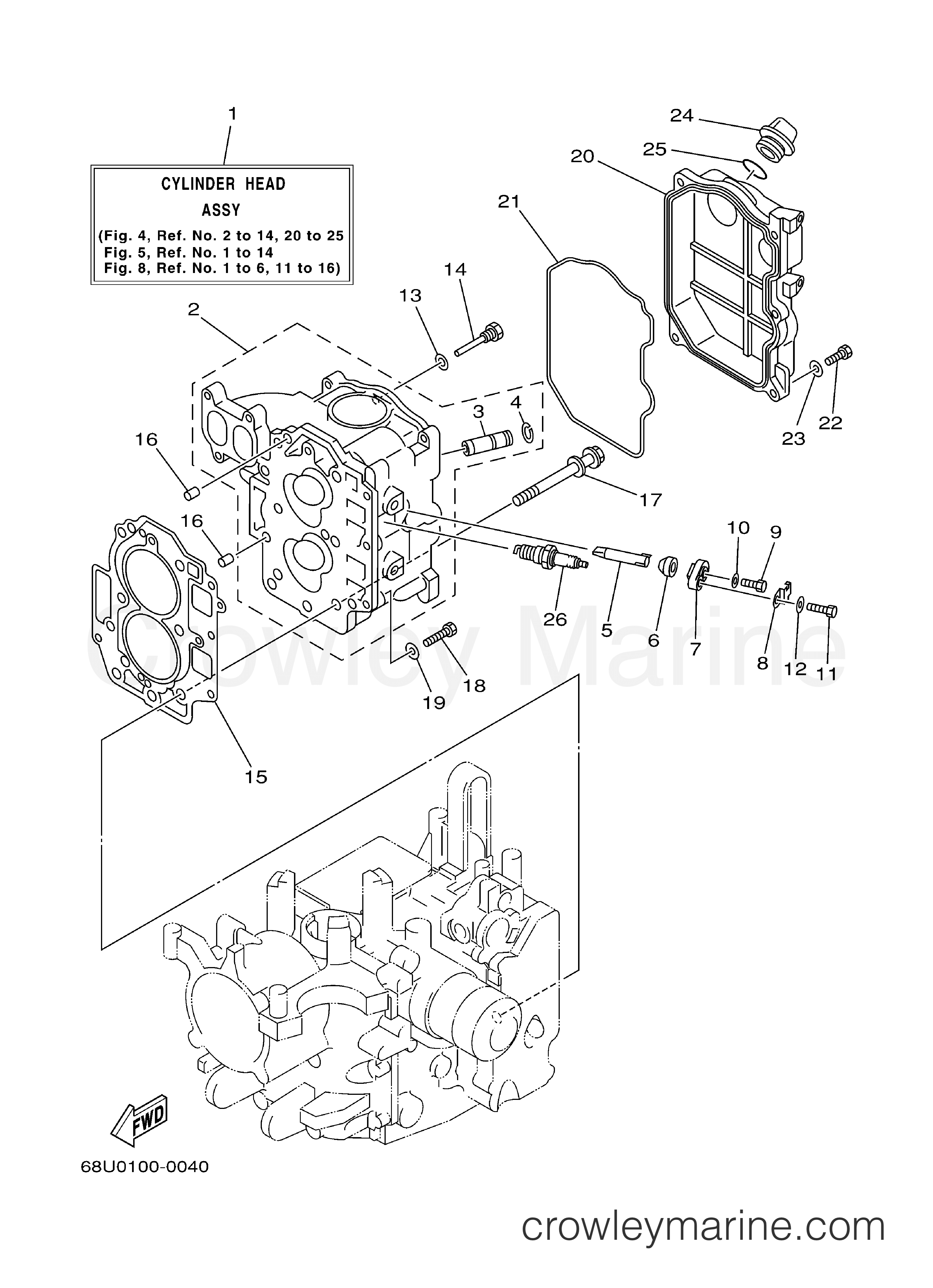 Yamaha Motors F25MSHZ - CYLINDER CRANKCASE 2