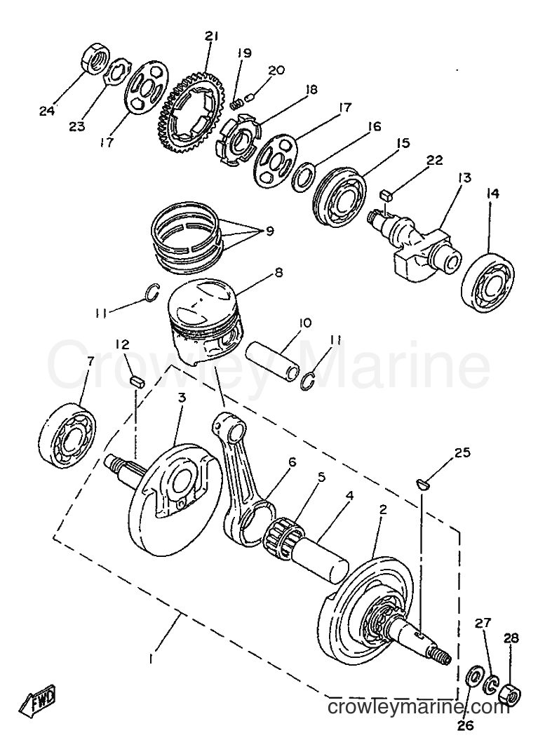 Yamaha Motors SR250 (21L2) [999] - CRANKSHAFT & PISTON