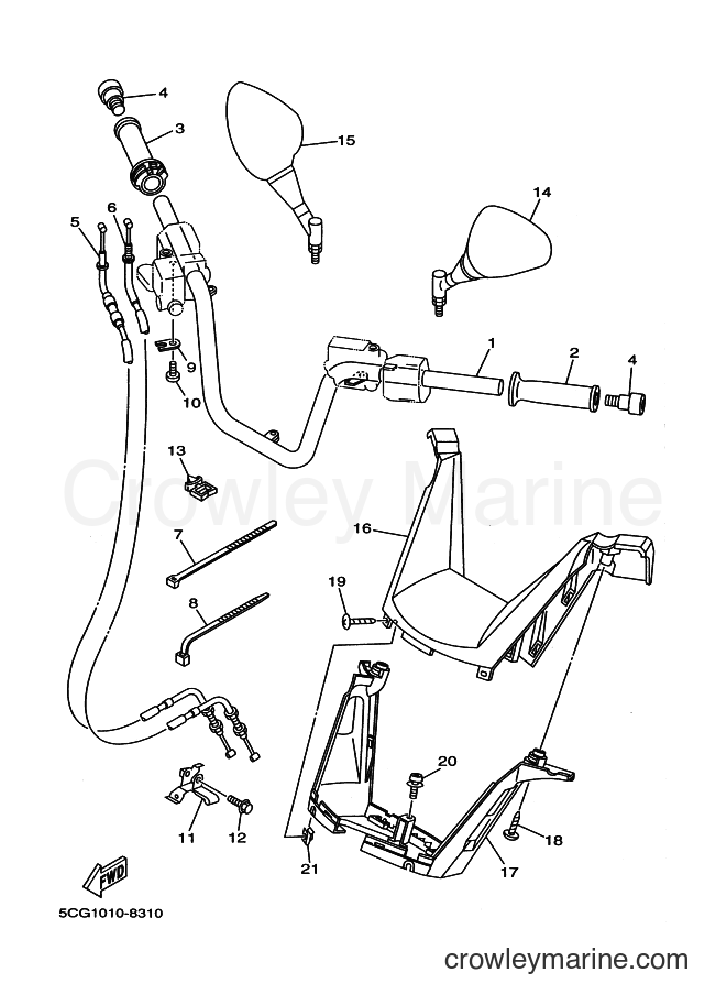 Yamaha Motors YP250D (5DF1) [080] - STEERING HANDLE & CABLE