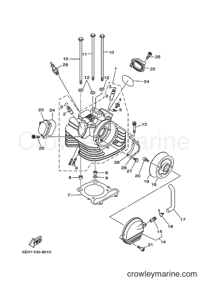 1999 ATV YFM400FWB - YFM400FWB (5EH1) [010] - CYLINDER HEAD