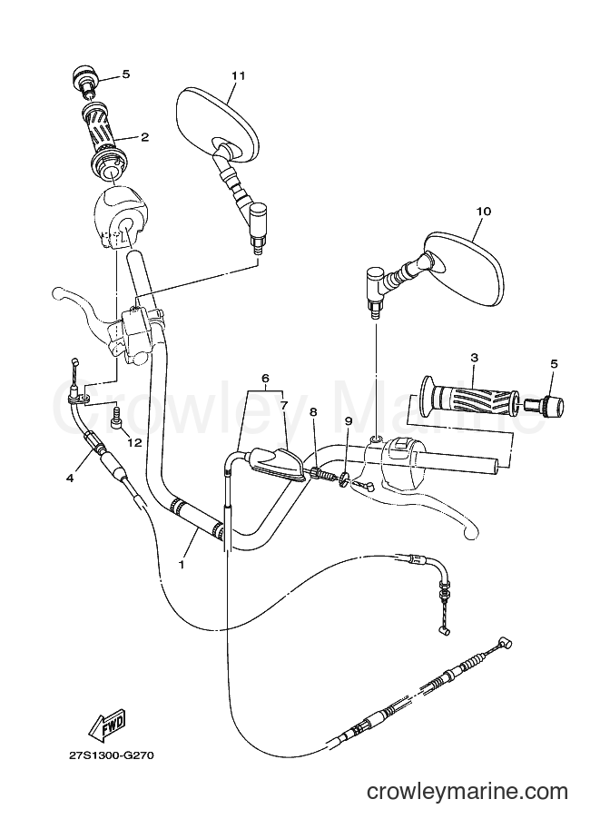 2008 Street Bike YB125SPD - YB125SPD (27S1) [010] - STEERING HANDLE & CABLE