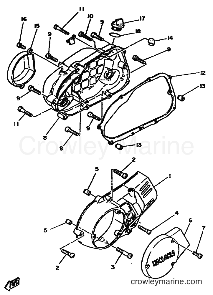 1987 Scooter DT75 - DT75 (2RY) [999] - CRANKCASE COVER 1