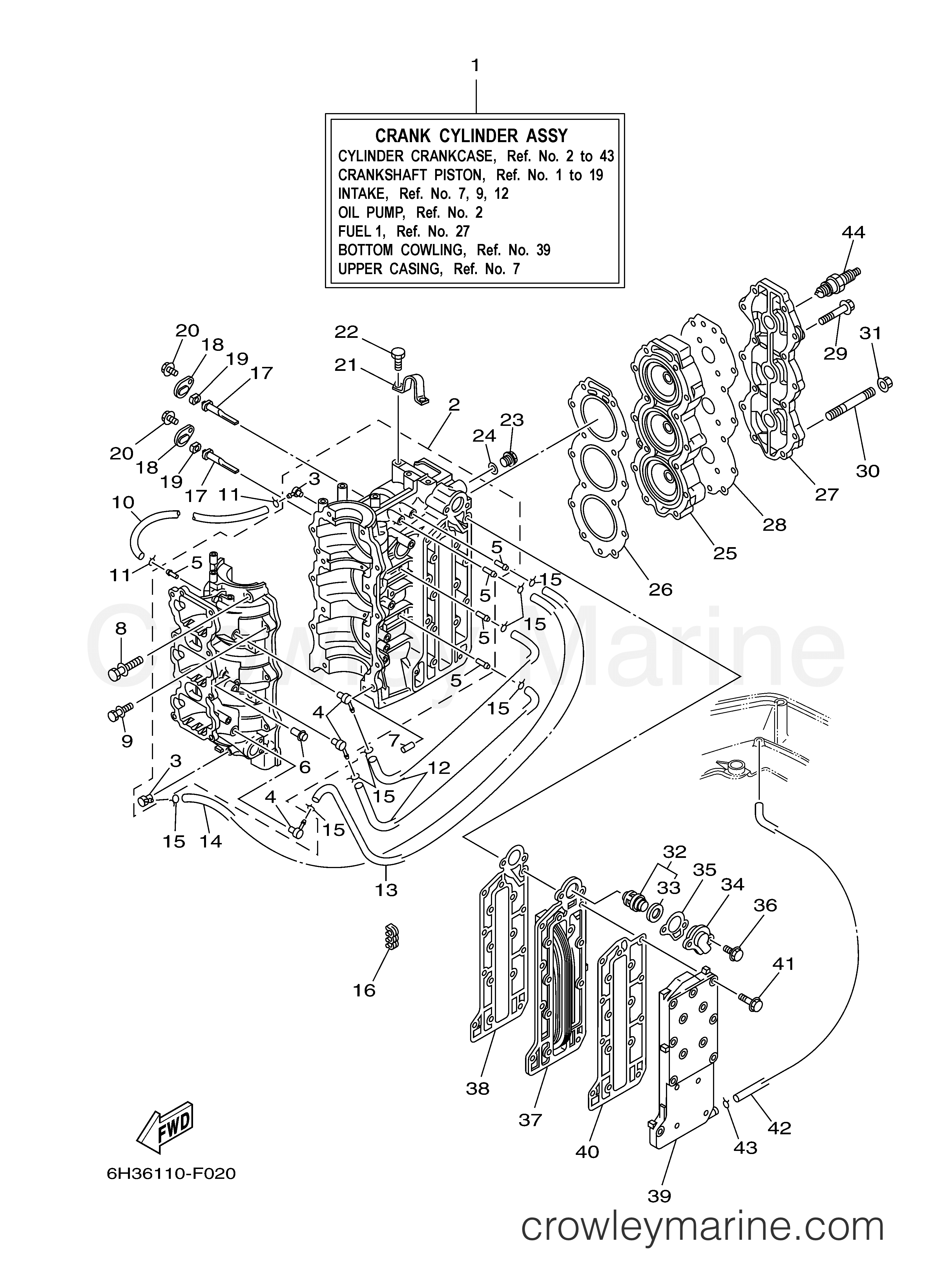 Yamaha Motors 70TLR - CYLINDER CRANKCASE