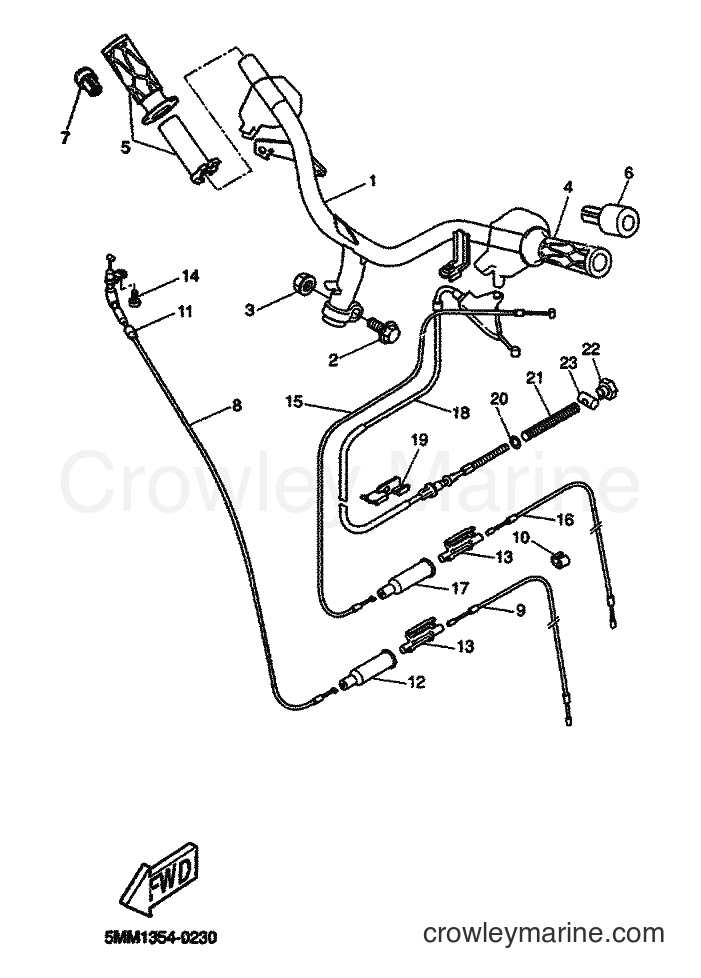Yamaha Motors CW50 (5MN1) [030] - STEERING HANDLE & CABLE