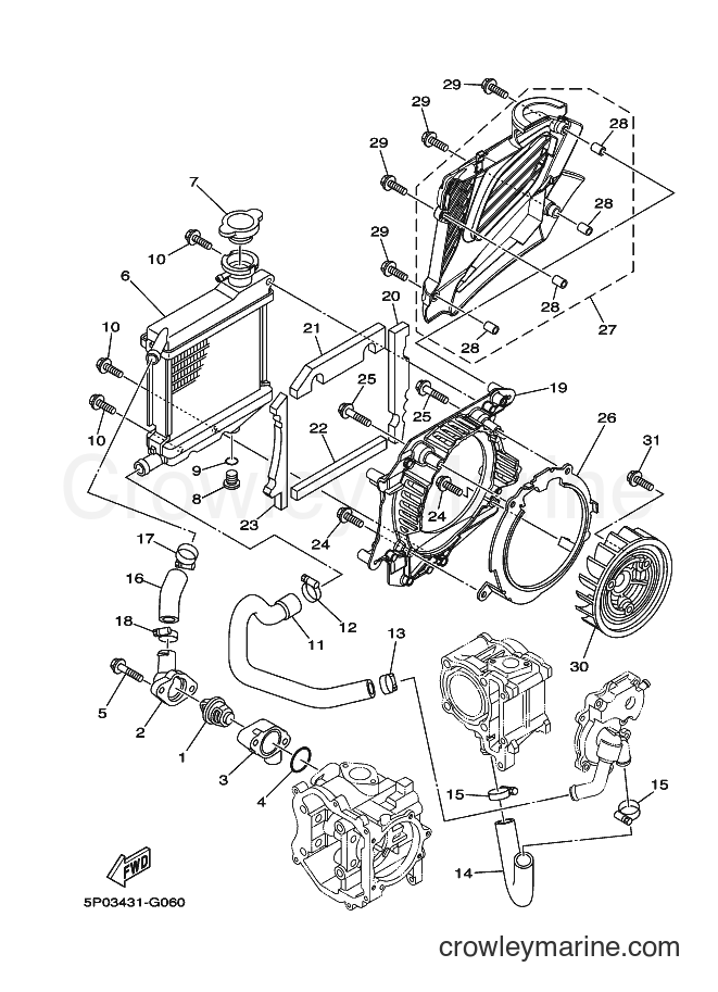 2009 Scooter AT135 - AT135 (5P06) [010] - RADIATOR & HOSE