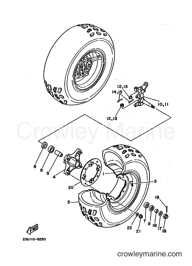 1988 ATV YFZ350U - YFZ350U (2GU0) [030] - FRONT WHEEL