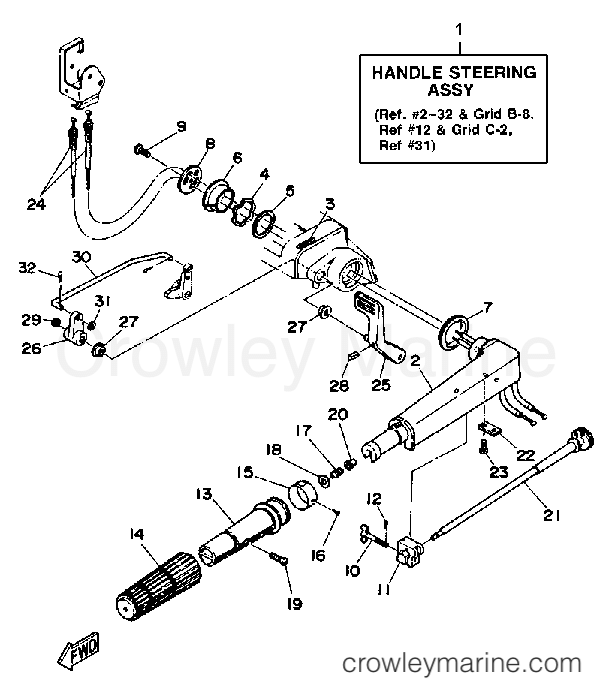 Yamaha Motors 30ESF - STEERING