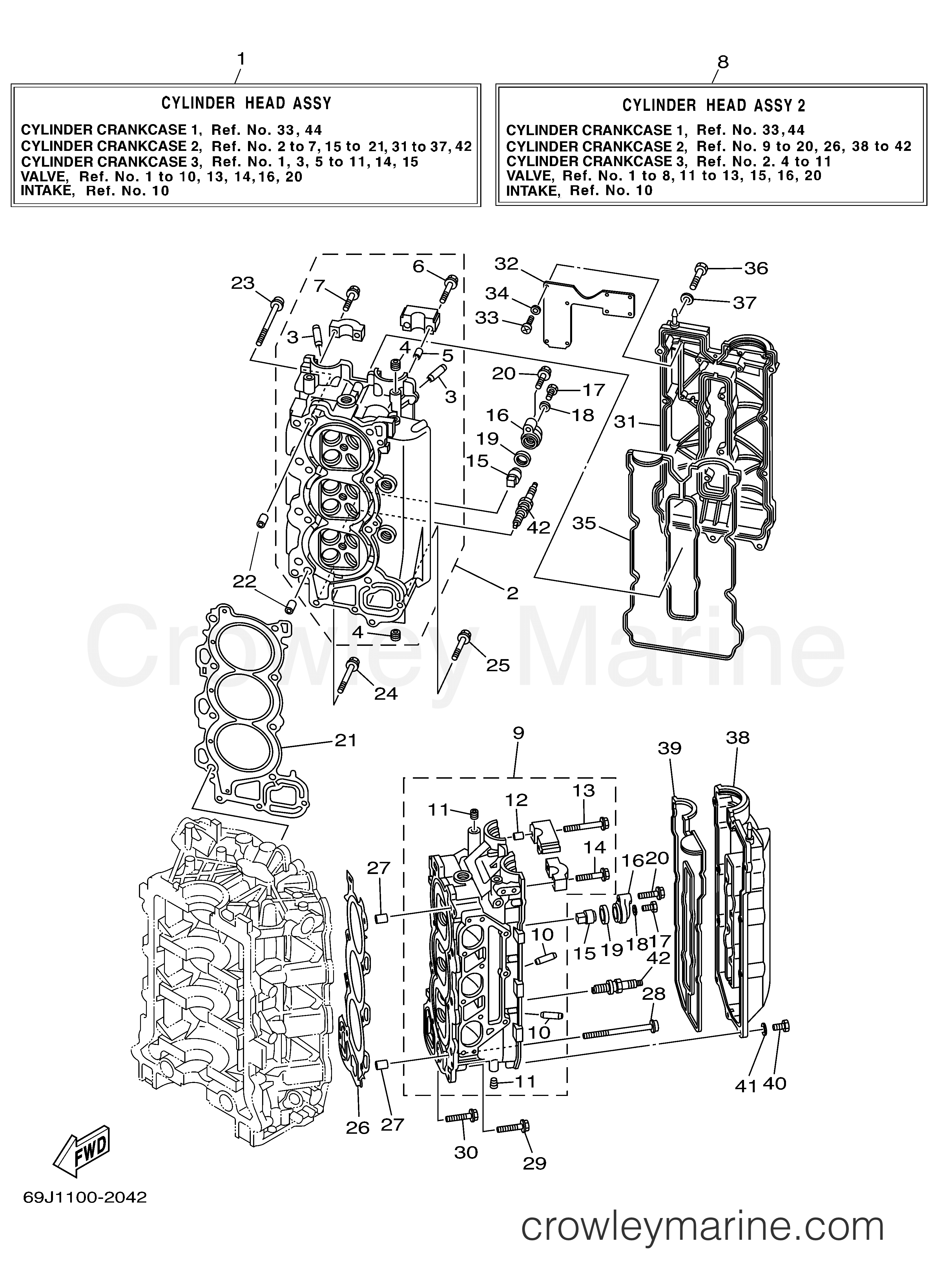 Yamaha Motors LF200TXRB - CYLINDER CRANKCASE 2