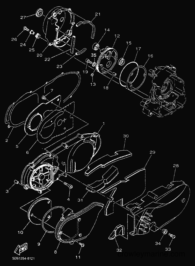 2000 Scooter YP125E - YP125E (5DSC) [010] - CRANKCASE COVER 1