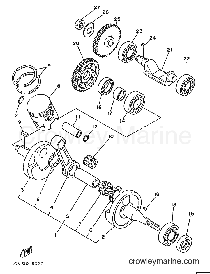 1987 Dirt Bike DT125 - DT125 (35E) [999] - CRANKSHAFT & PISTON