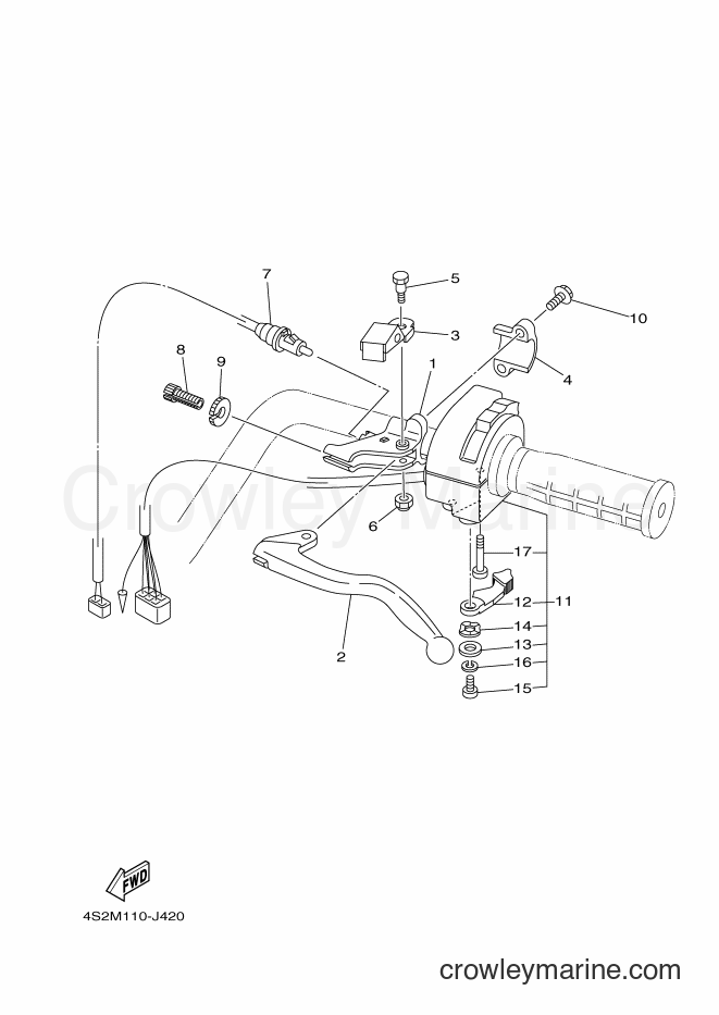 Yamaha Motors YFM350FWAN (4S2V) [010] - HANDLE SWITCH & LEVER
