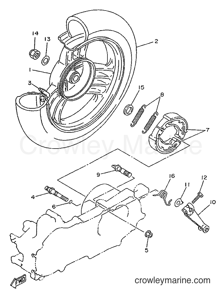 1996 Scooter YA50R - YA50R (4SJ3) [99A] - REAR WHEEL