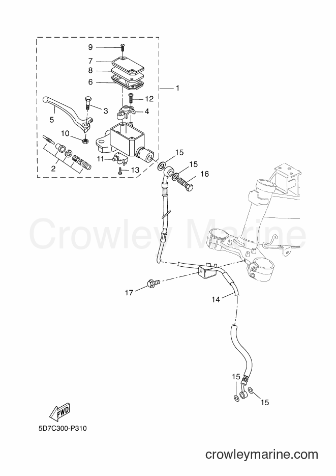 2015 Sport Bike MT125 - MT125 (5D7C) [080] - FRONT MASTER CYLINDER