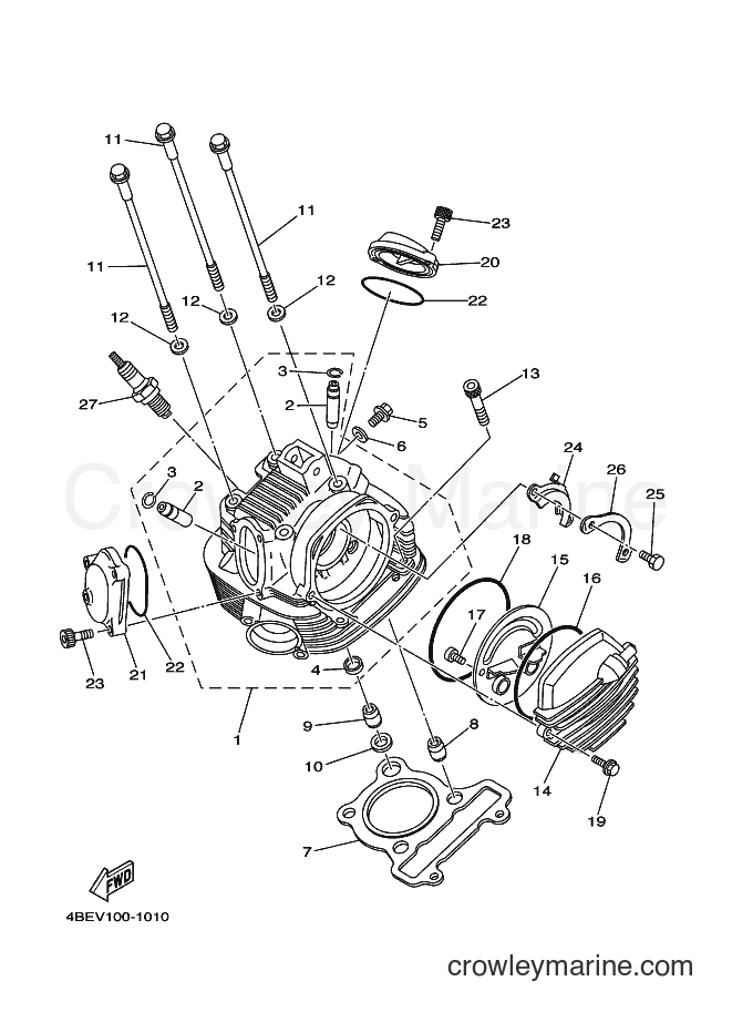 2007 Dirt Bike XT225 - XT225 (5RKH) [010] - CYLINDER HEAD
