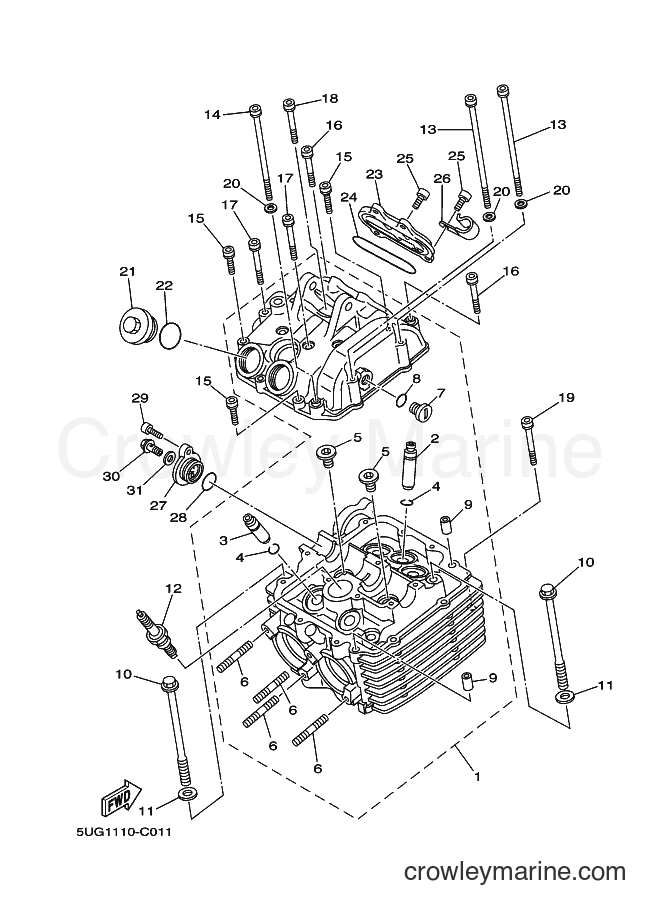 2006 ATV YXR660F - YXR660F (5UGG) [010] - CYLINDER HEAD