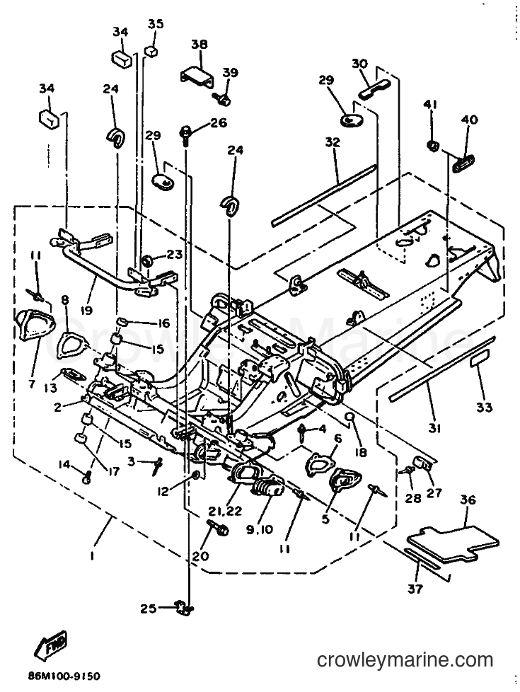 1989 Snowmobile EX570 - EX570 (86M1) [999] - FRAME