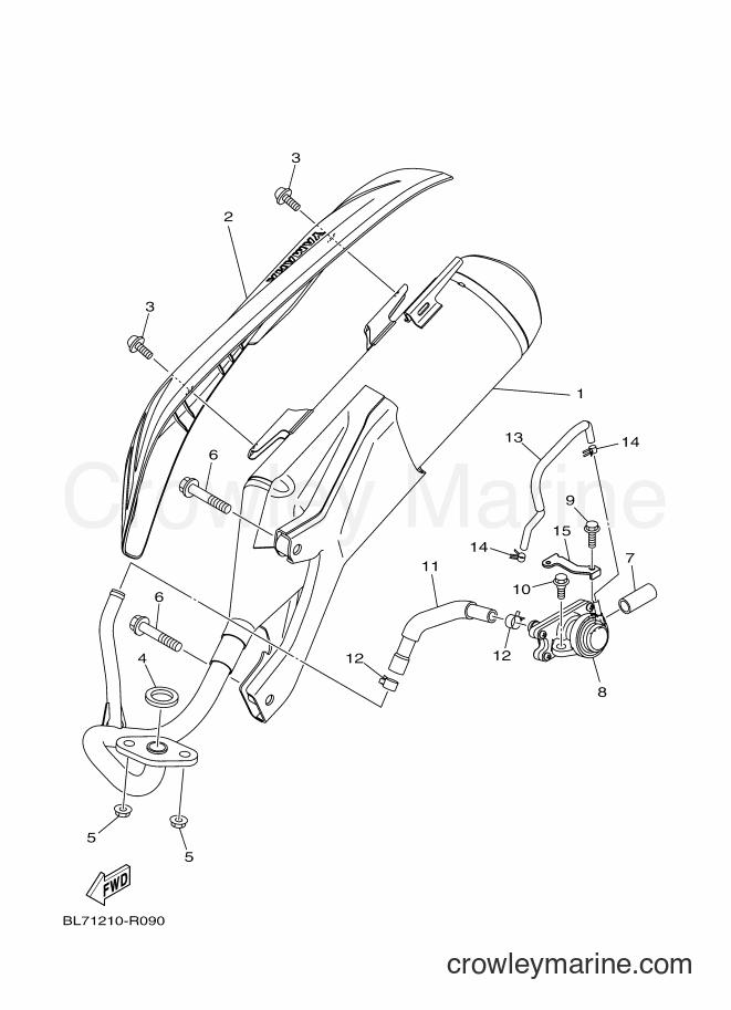 2018 Scooter XC115F - XC115F (BL74) [010] - EXHAUST