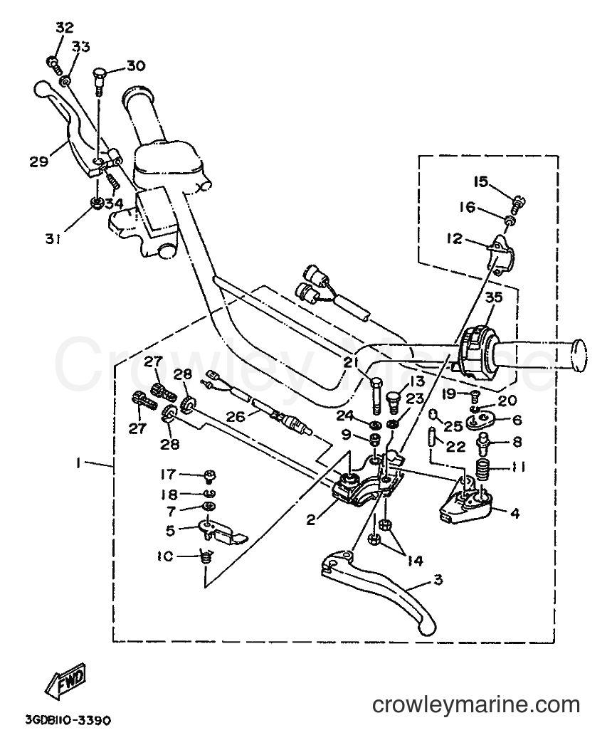 1993 ATV YFM350X - YFM350X (3GDC) [010] - HANDLE SWITCH & LEVER