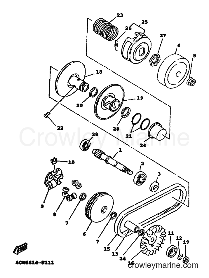 1999 Scooter XC125TR - XC125TR (4THF) [010] - CLUTCH