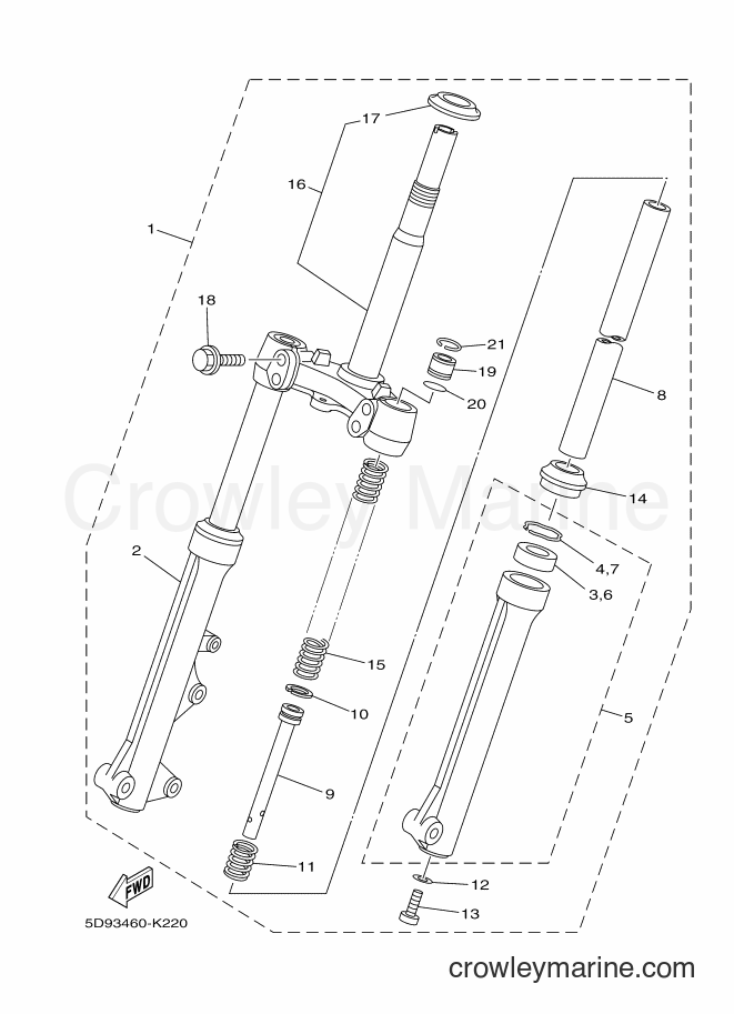 Yamaha Motors T115LSE (5D95) [010] - FRONT FORK