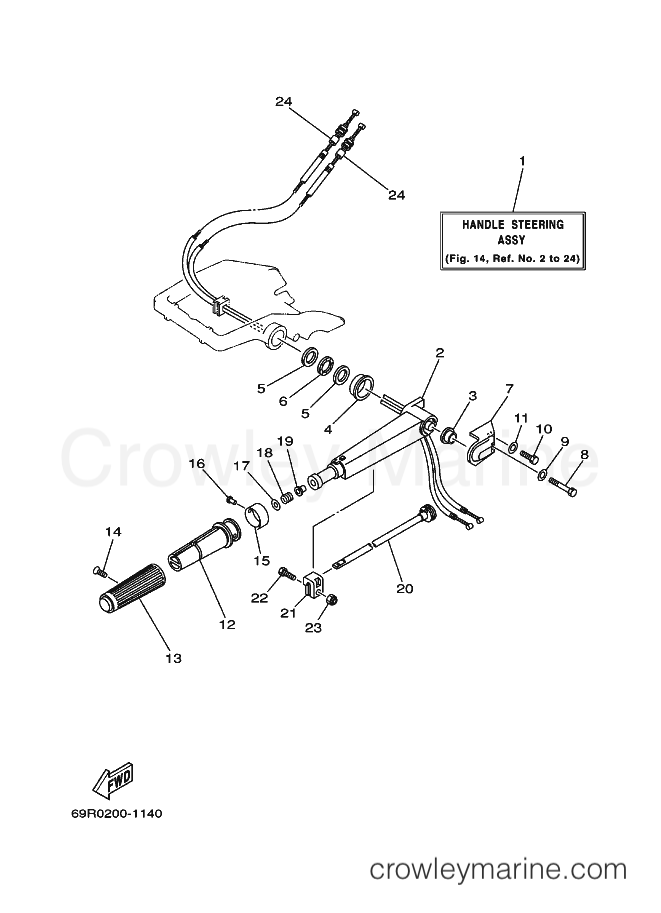 Yamaha Motors 25B (69R1) [210] - STEERING