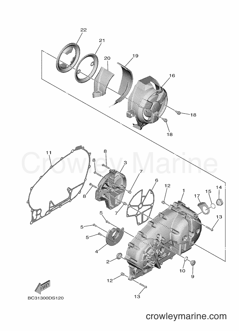 2017 Scooter XP530D-A - XP530D-A (BC31) [010] - CRANKCASE COVER 1