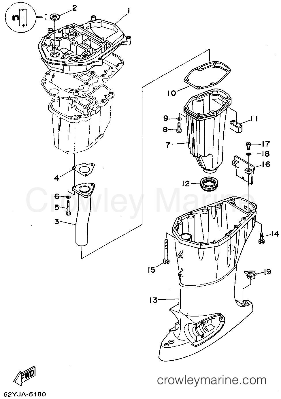 Yamaha Motors F50TLHT - UPPER CASING