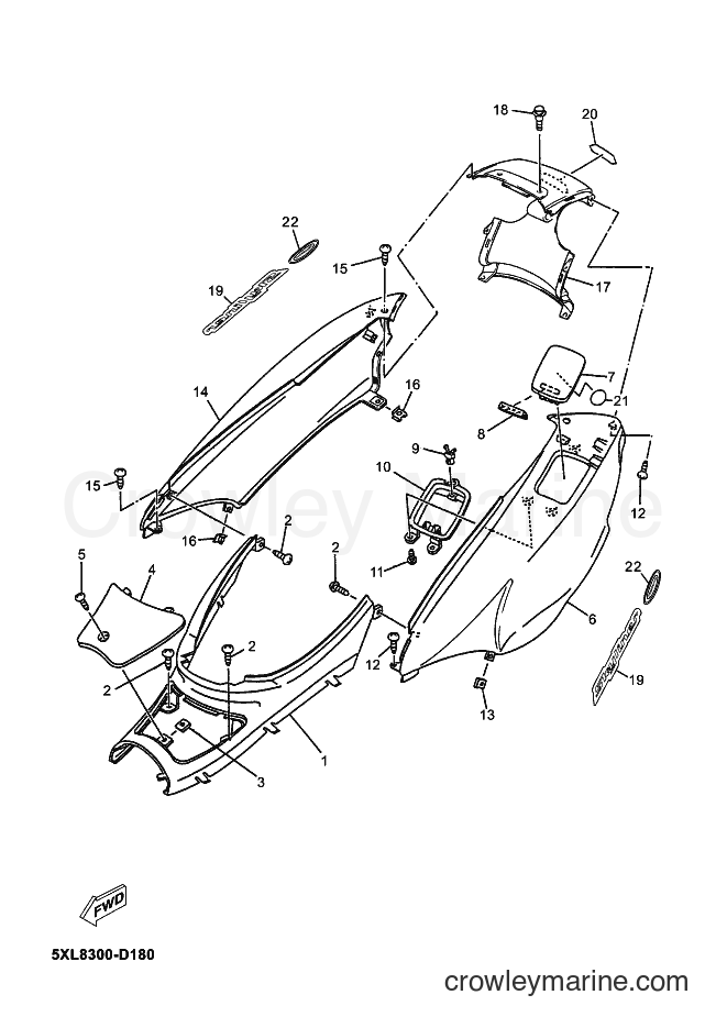 2005 Scooter YP125E - YP125E (5XL8) [040] - SIDE COVER