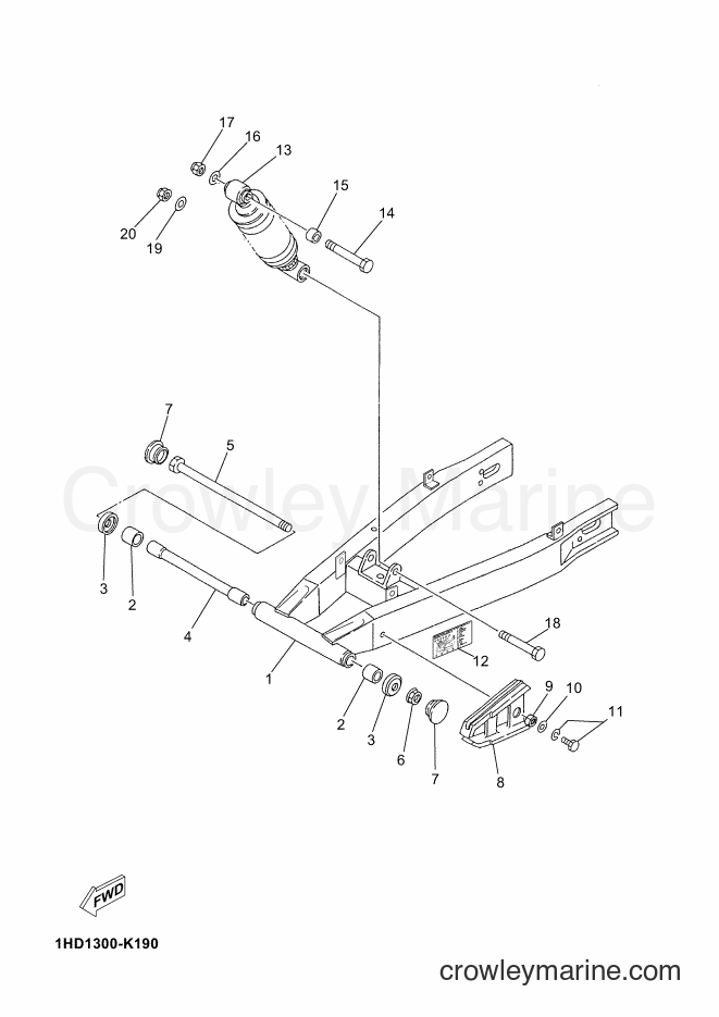 2012 Scooter TZR50 - TZR50 (2AS2) [020] - REAR ARM & SUSPENSION