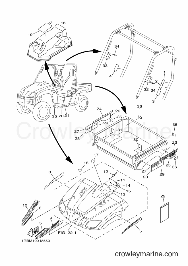 2013 ATV YXR700F - YXR700F (1RBN) [010] - EMBLEM & LABEL 1