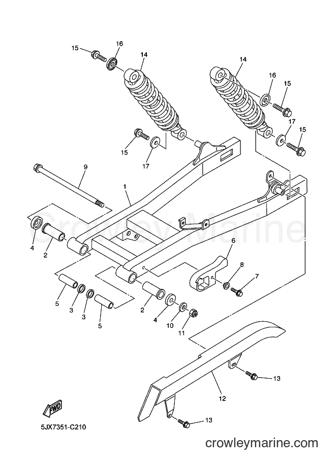 2004 Cruiser XVS250 - XVS250 (5KR9) [080] - REAR ARM & SUSPENSION