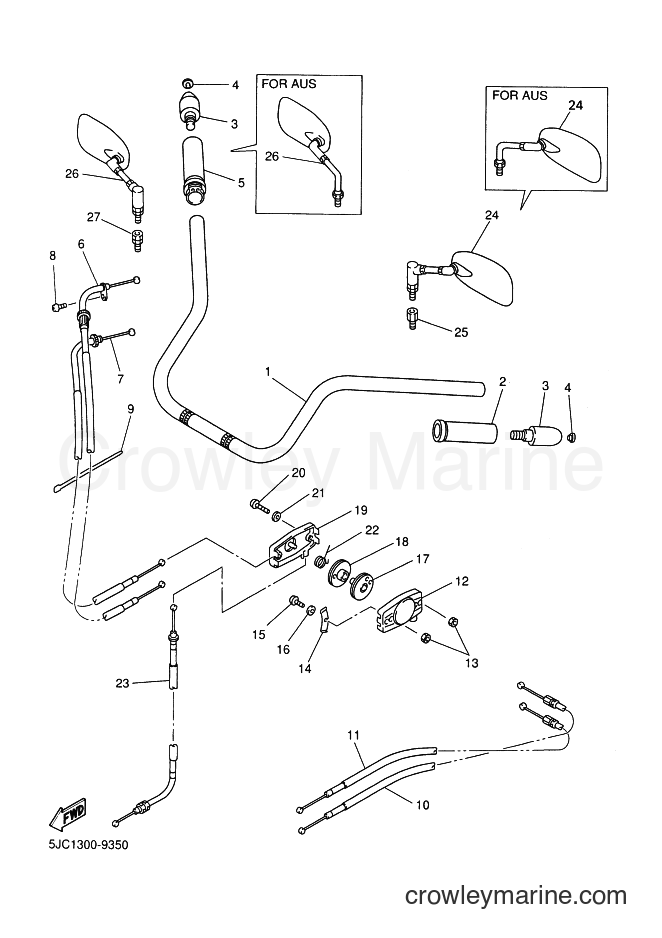 2000 Cruiser XVZ13TF - XVZ13TF (5JC2) [140] - STEERING HANDLE & CABLE