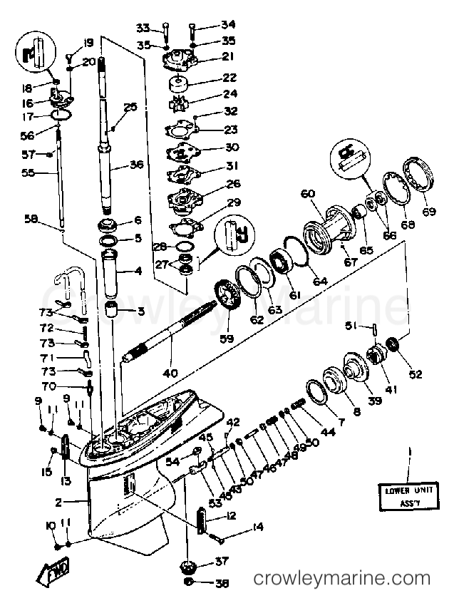 Yamaha Motors 70ETLD - LOWER DRIVE 1