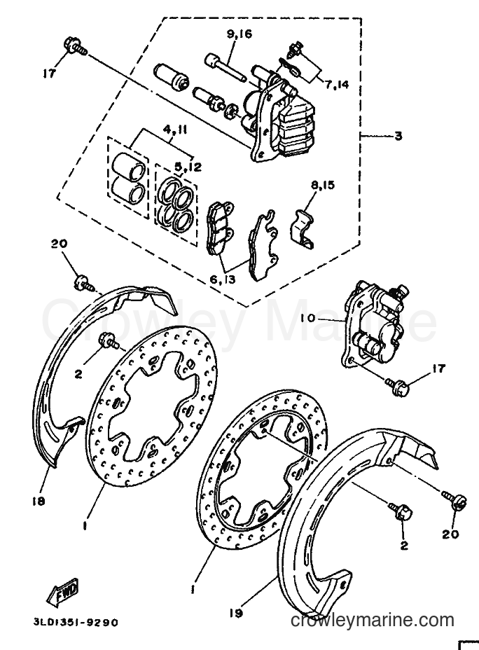 1992 Dirt Bike XTZ750 - XTZ750 (3LD5) [999] - FRONT BRAKE CALIPER