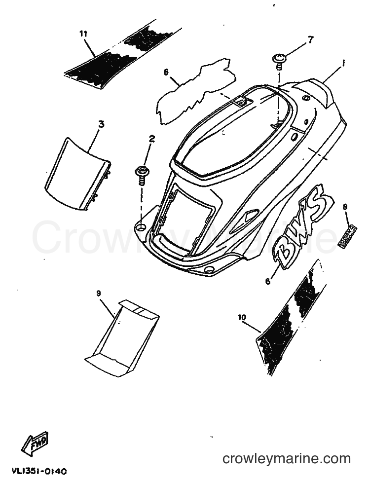 1994 Scooter CW50 - CW50 (4EY2) [999] - SIDE COVER & OIL TANK