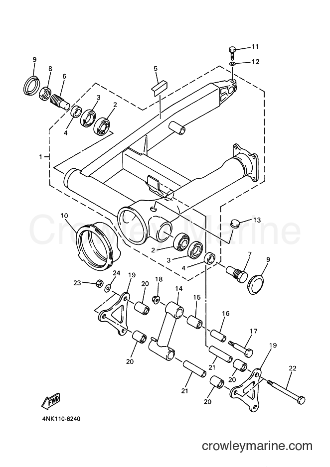 Yamaha Motors XVZ1300A (4YP1) [100] - REAR ARM