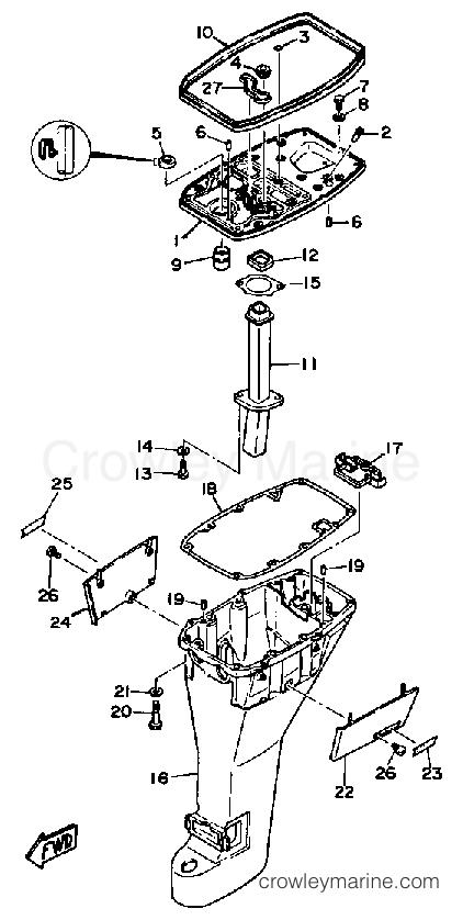 Yamaha Motors F9.9SH - UPPER CASING
