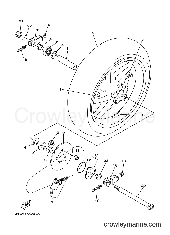 Yamaha Motors TZ250 (4TW2) [110] - REAR WHEEL