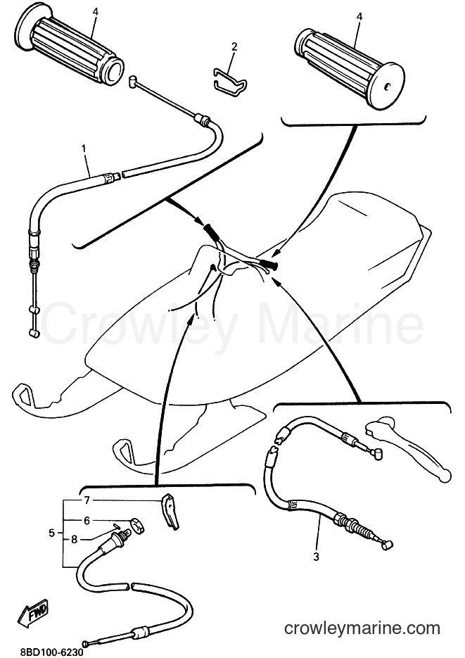 Yamaha Motors BR250L (8BC4) [010] - CONTROL CABLE