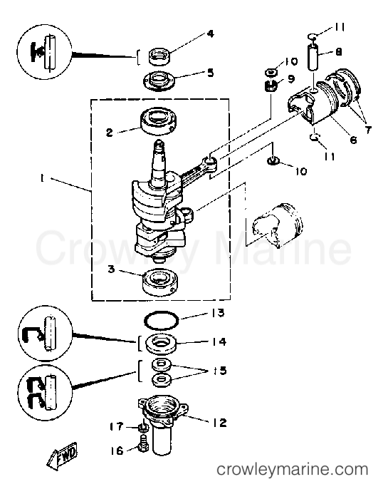 Yamaha Motors 9.9MLHQ - CRANK PISTON