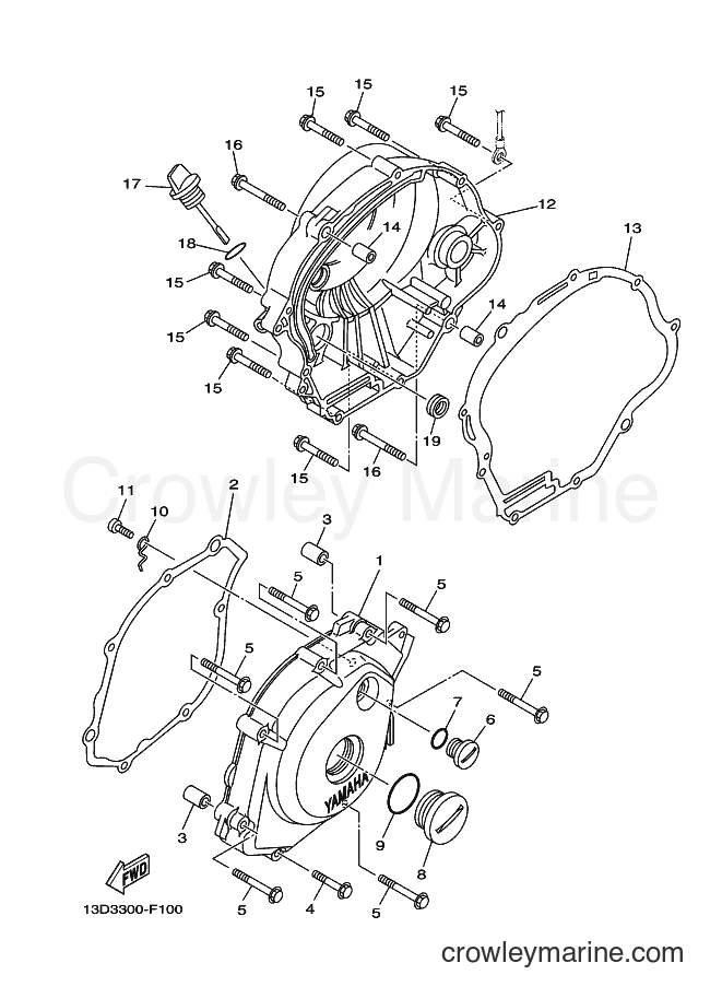 2008 Dirt Bike XT125R - XT125R (13D5) [010] - CRANKCASE COVER 1