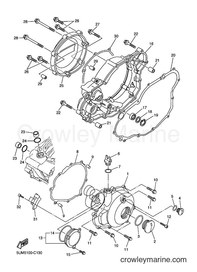 2006 Dirt Bike WR250F - WR250F (5UMC) [010] - CRANKCASE COVER 1