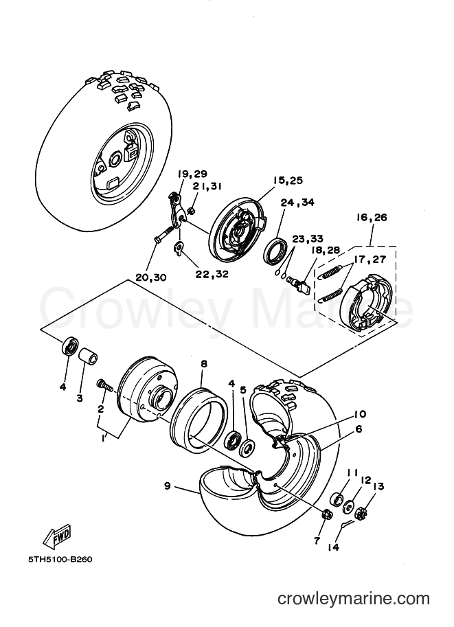 Yamaha Motors YFM80W (5THK) [010] - FRONT WHEEL