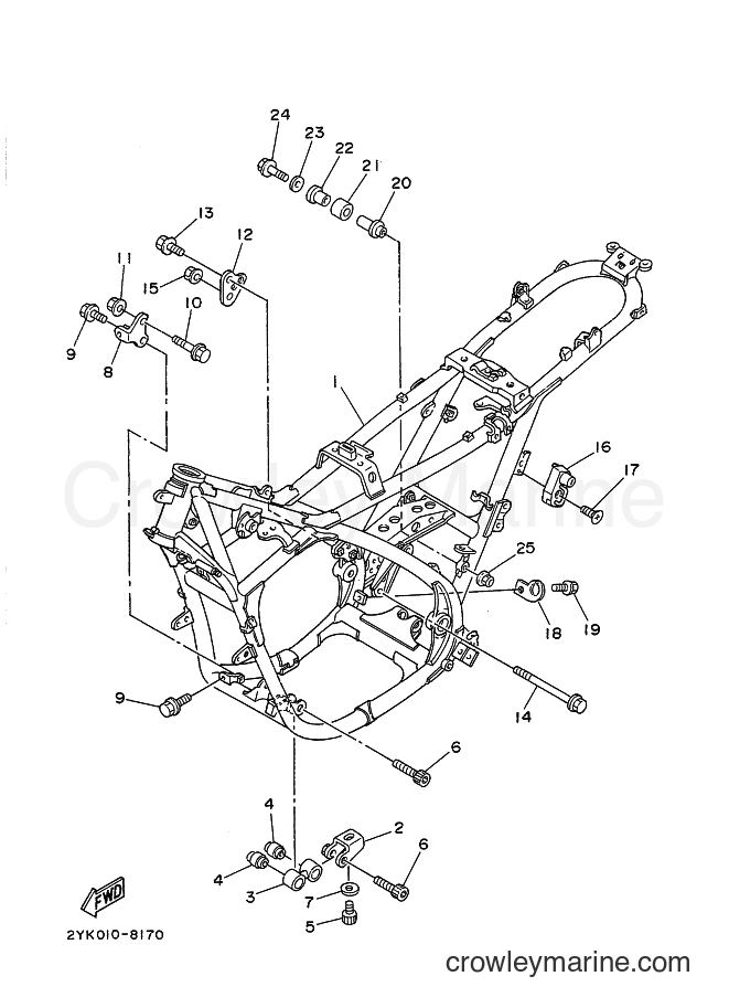 1990 Dirt Bike TDR250 - TDR250 (3NR2) [010] - FRAME